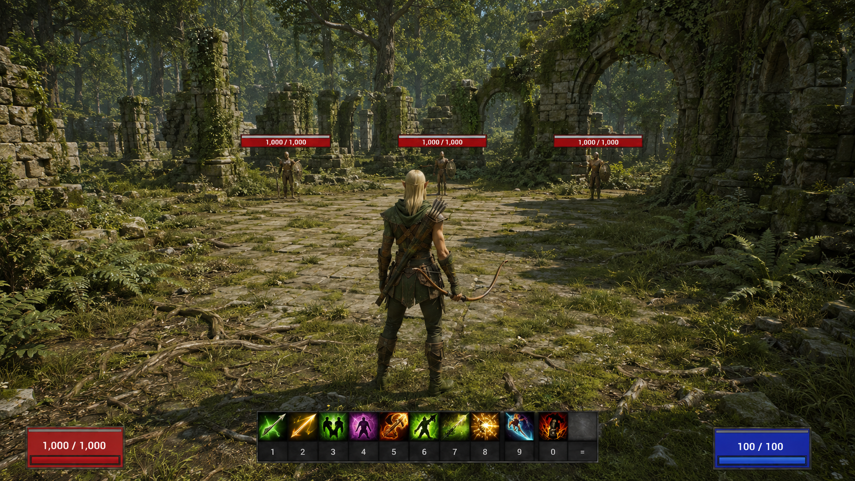 Elf Hunter forest ruins visual direction